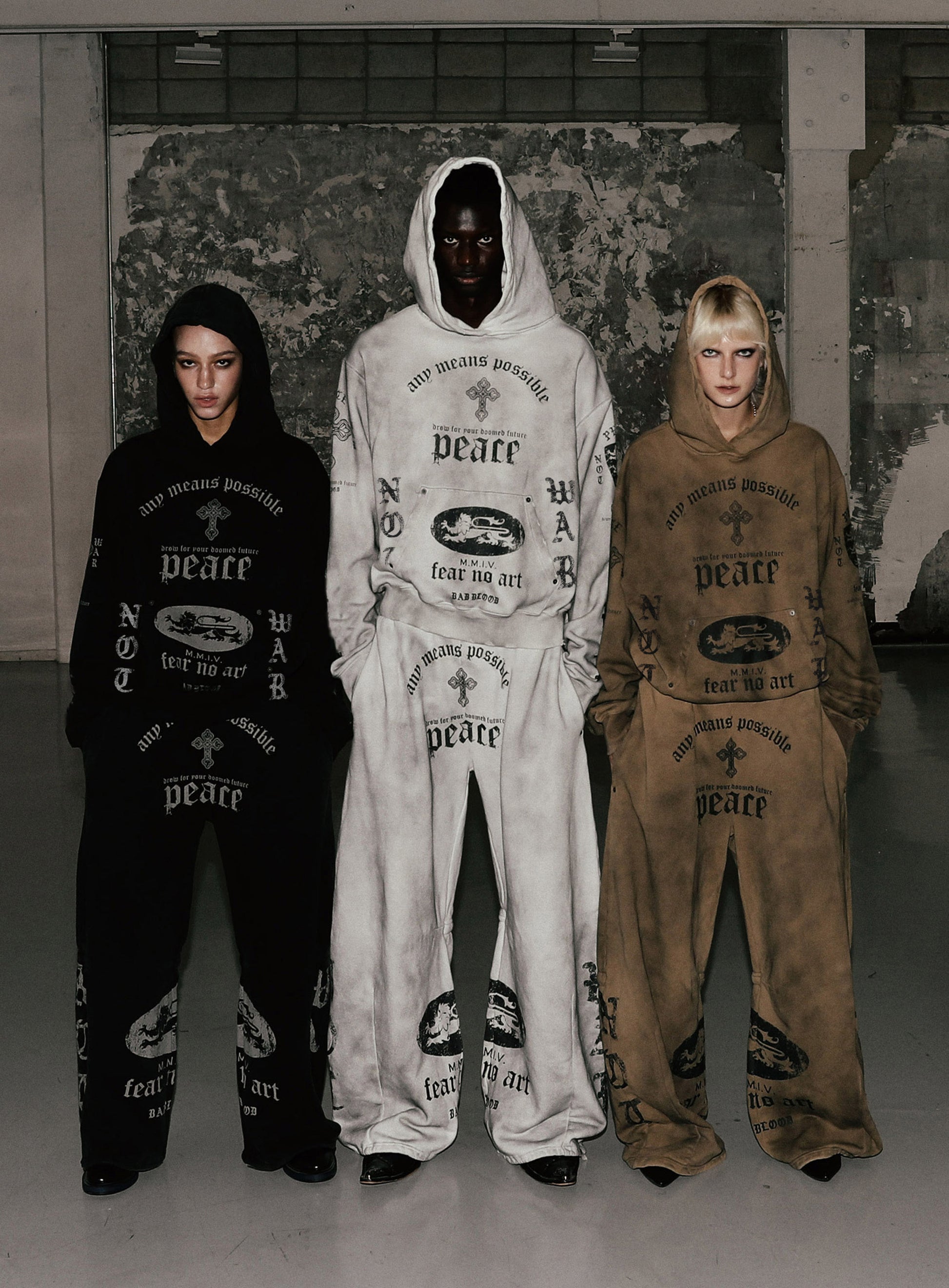 Badblood PEACE NOT WAR Jogger Dusty Beige