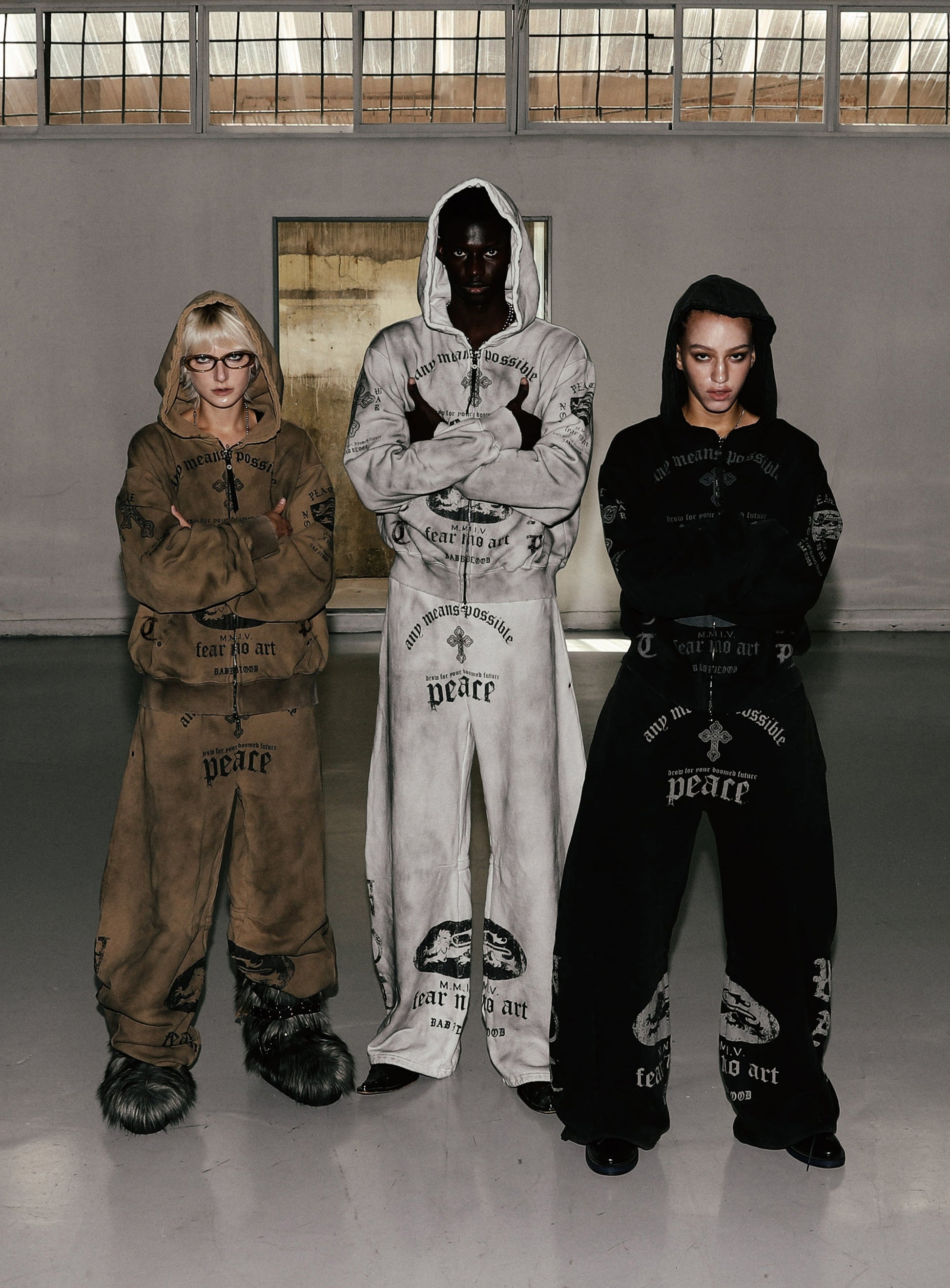 Badblood PEACE NOT WAR Jogger Dusty Black
