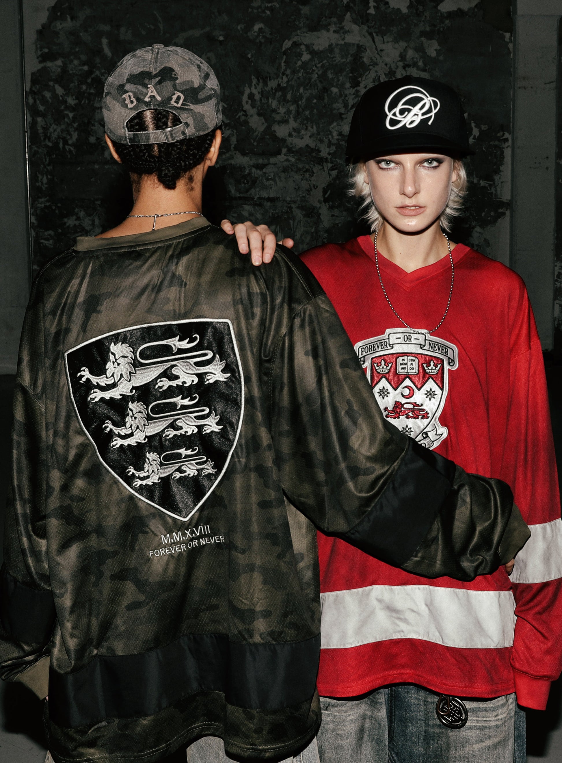 Badblood Shield M Contrast V-Neck Jersey Long Sleeve Green Camo