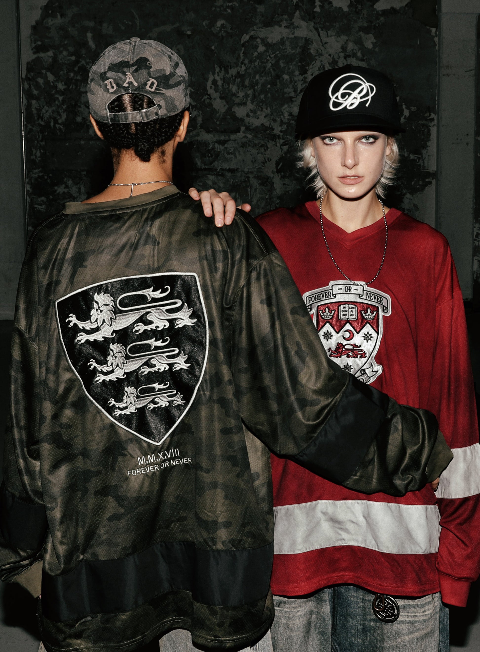 Badblood Shield M Contrast V-Neck Jersey Long Sleeve Green Camo