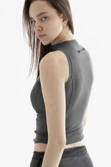 Badblood Second Skin Mock Neck Tank Charcoal