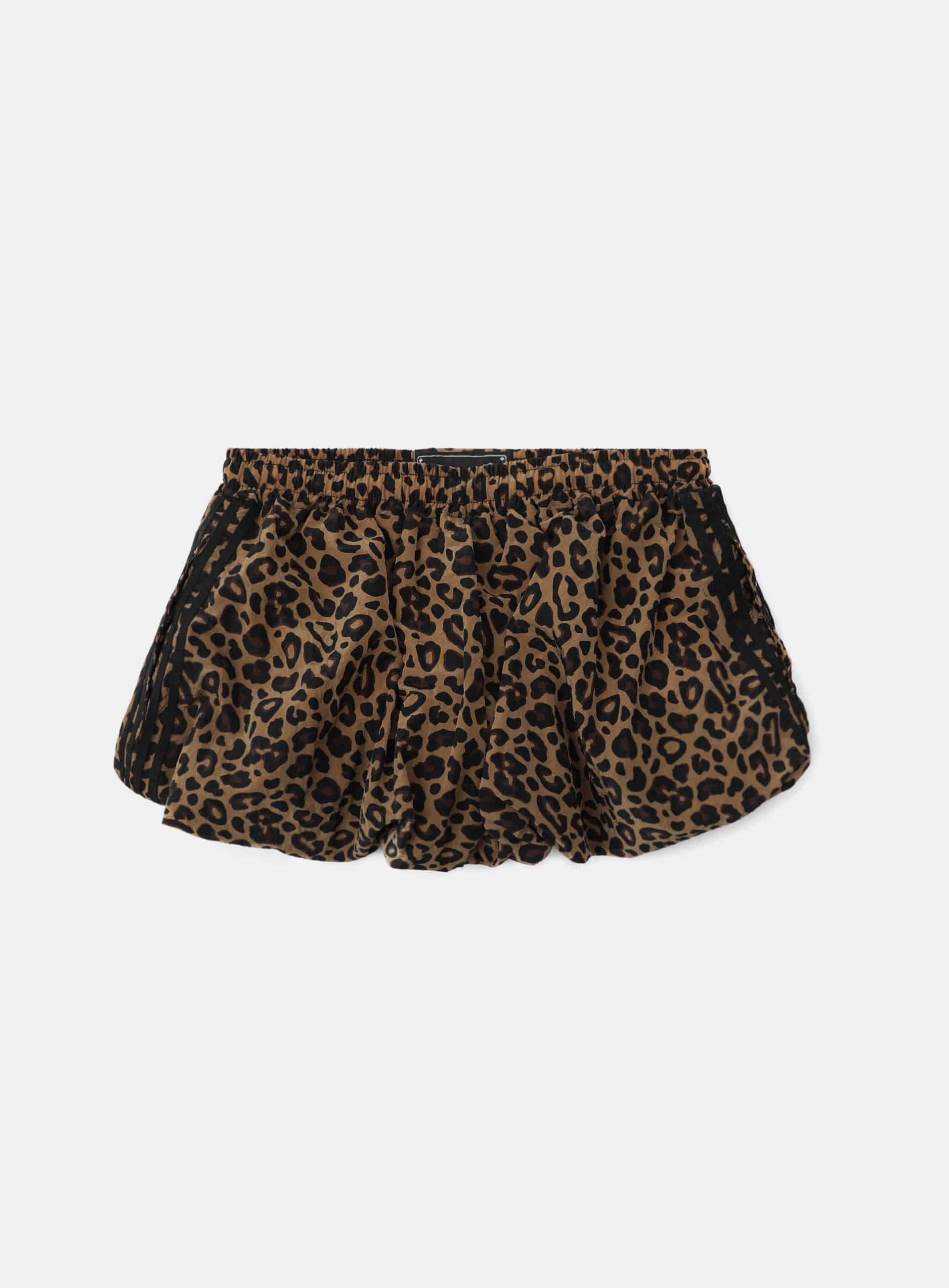 Badblood Mystic Billy Nylon Balloon Mini Skirt - Brown Leopard