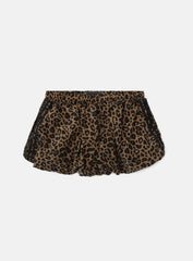 Badblood Mystic Billy Nylon Balloon Mini Skirt - Brown Leopard
