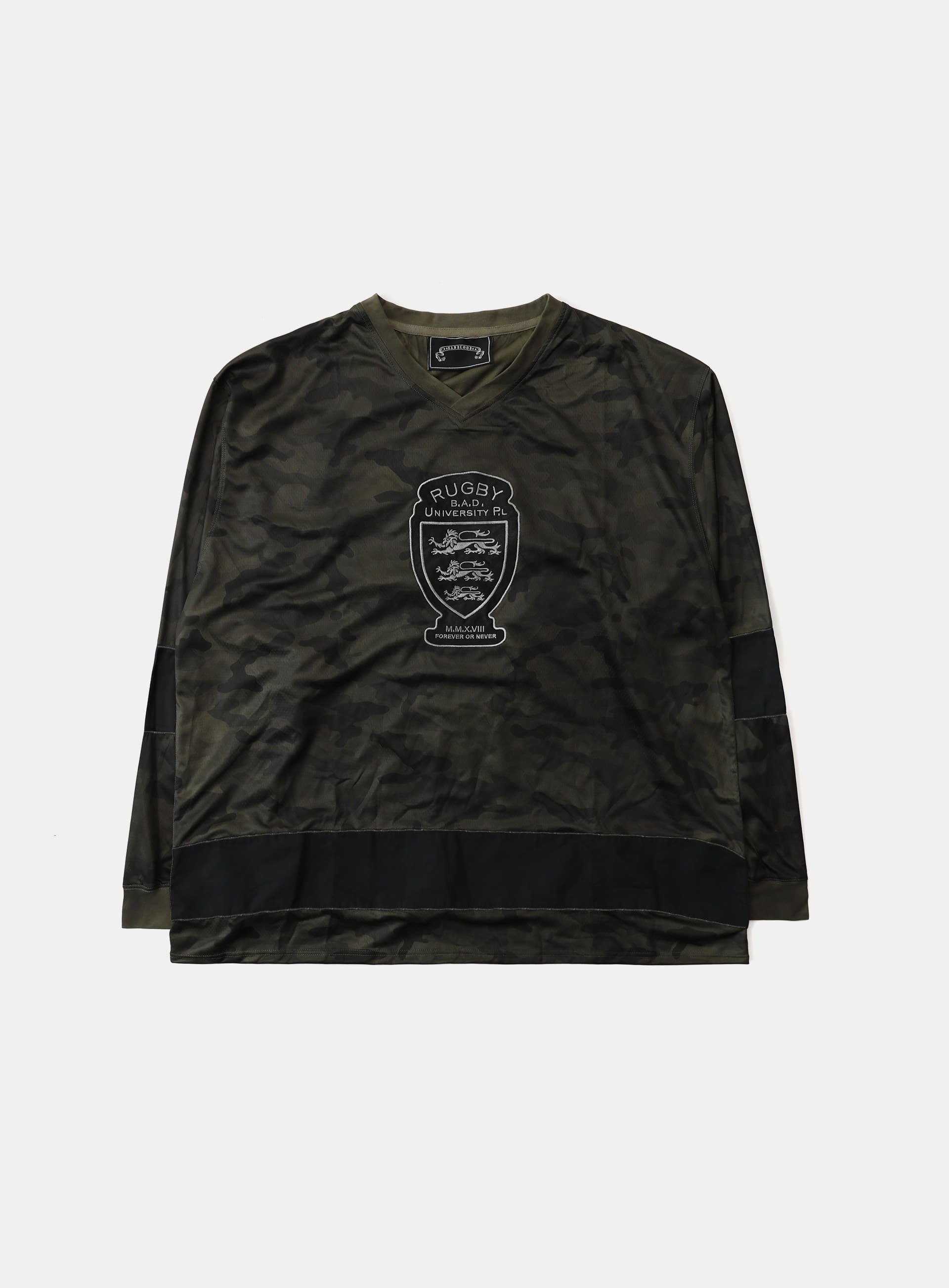 Badblood Shield M Contrast V-Neck Jersey Long Sleeve Green Camo
