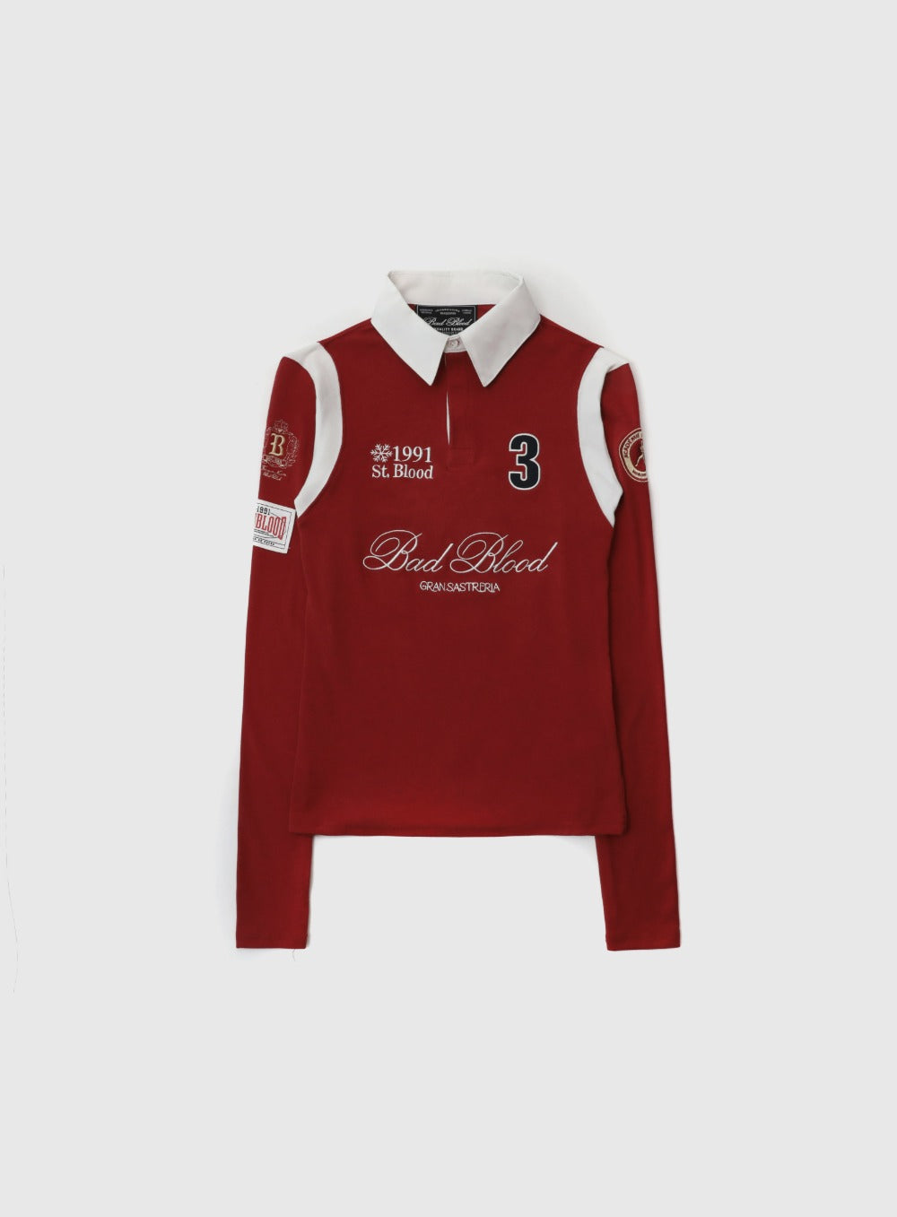 Badblood Saint Blood Rugby Shirt Slim Fit Red