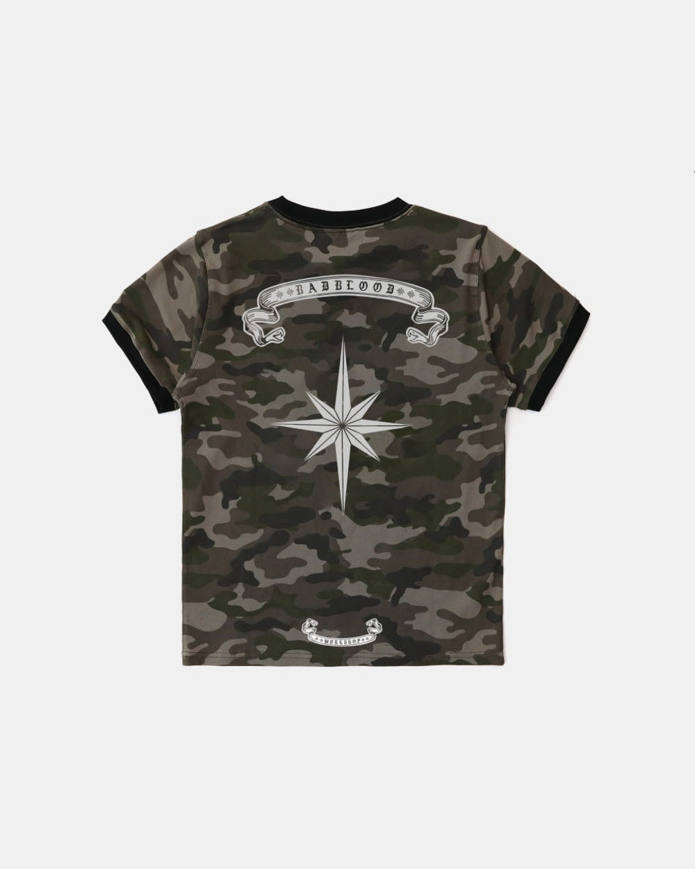 Badblood Cosmo Reflective Ringer T-Shirt - Green Camo