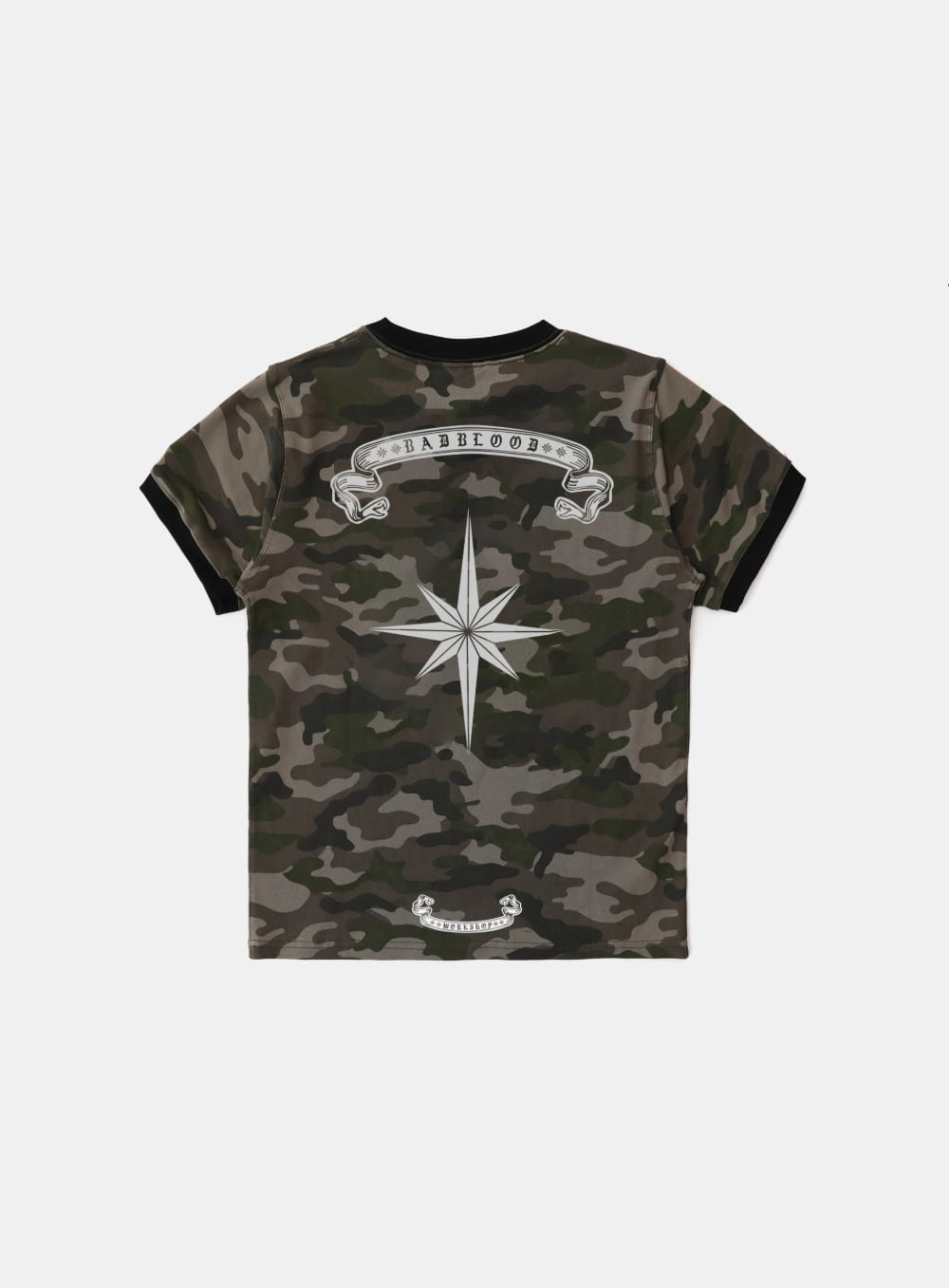 Badblood Cosmo Reflective Ringer T-Shirt - Green Camo