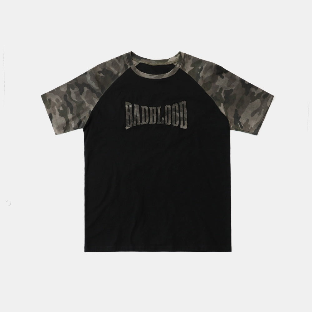 Badblood Contrast Short Sleeve Green Camo
