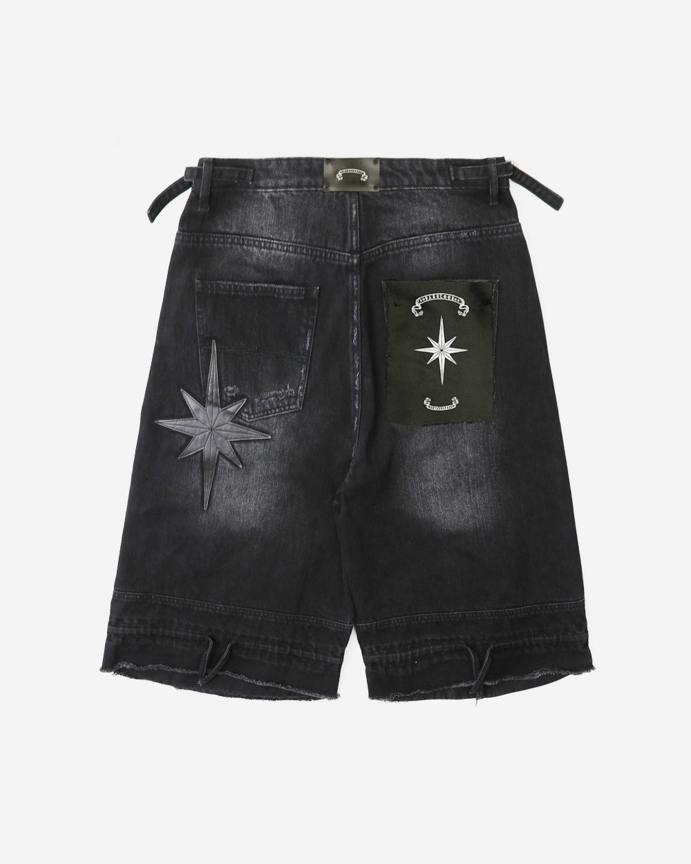 Badblood Convex Denim Long Bermuda Pants - Black