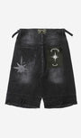 Badblood Convex Denim Long Bermuda Pants - Black