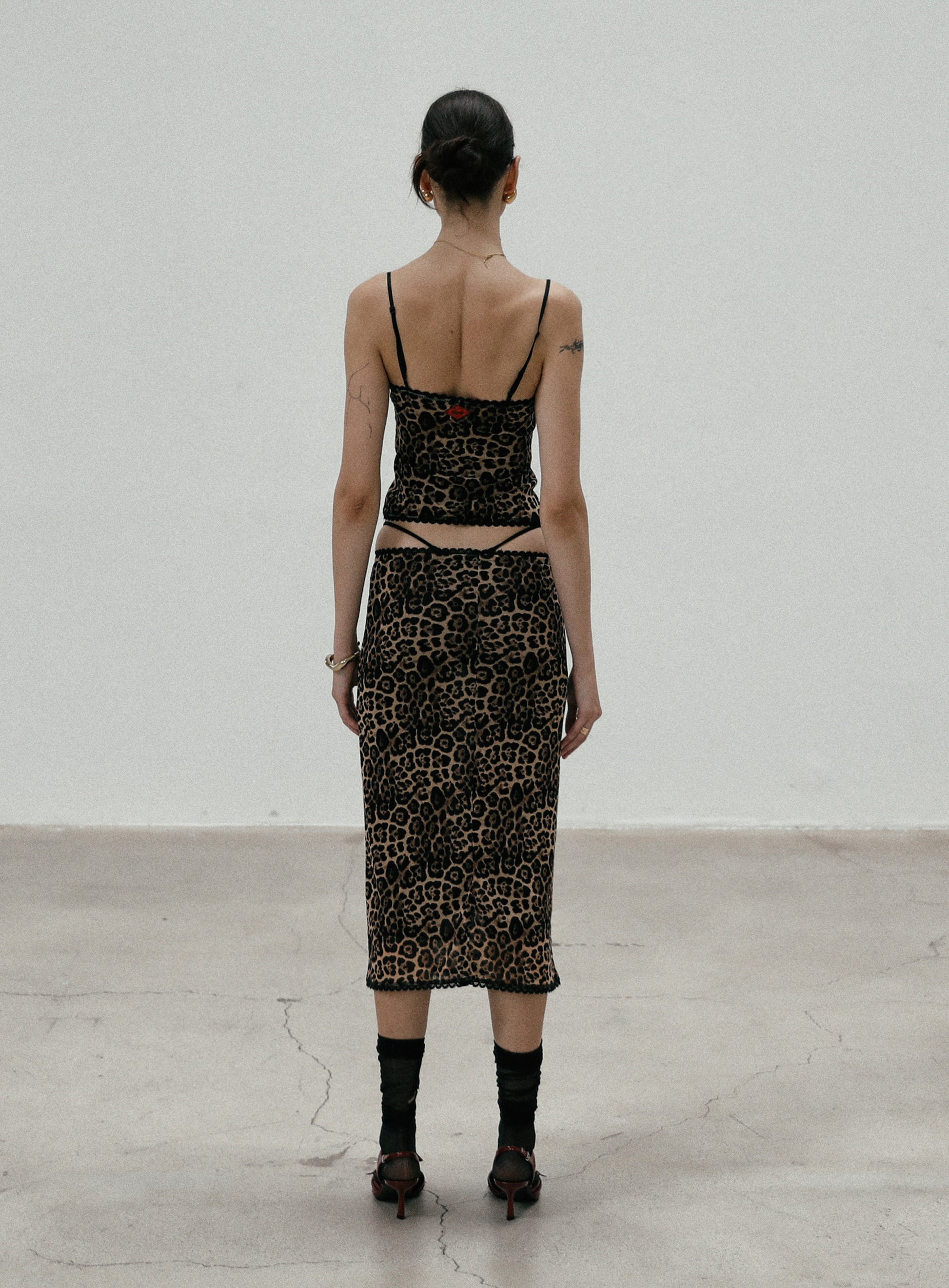 Badblood Leopard midi skirt - brown