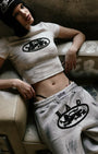 Badblood  Lion Patch Short Sleeve Slim Fit Washed White