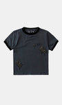 Badblood Cosmo Multi Patch Ringer T-Shirt - Charcoal