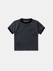 Badblood Cosmo Multi Patch Ringer T-Shirt - Charcoal