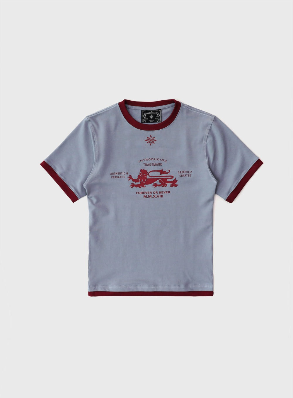 Badblood Lion Jersey Ringer T-Shirt - Purple Grey