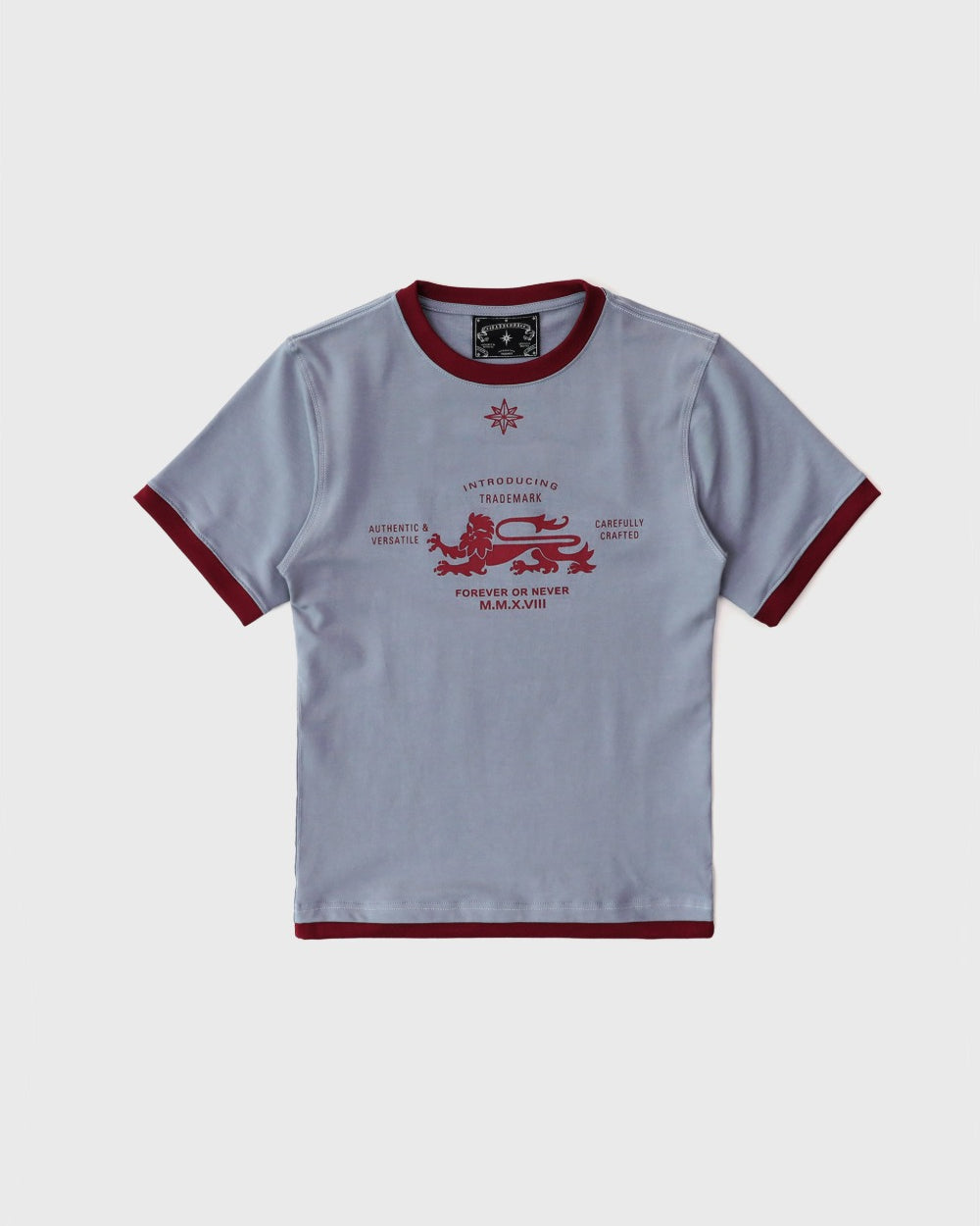 Badblood Lion Jersey Ringer T-Shirt - Purple Grey