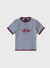 Badblood Lion Jersey Ringer T-Shirt - Purple Grey