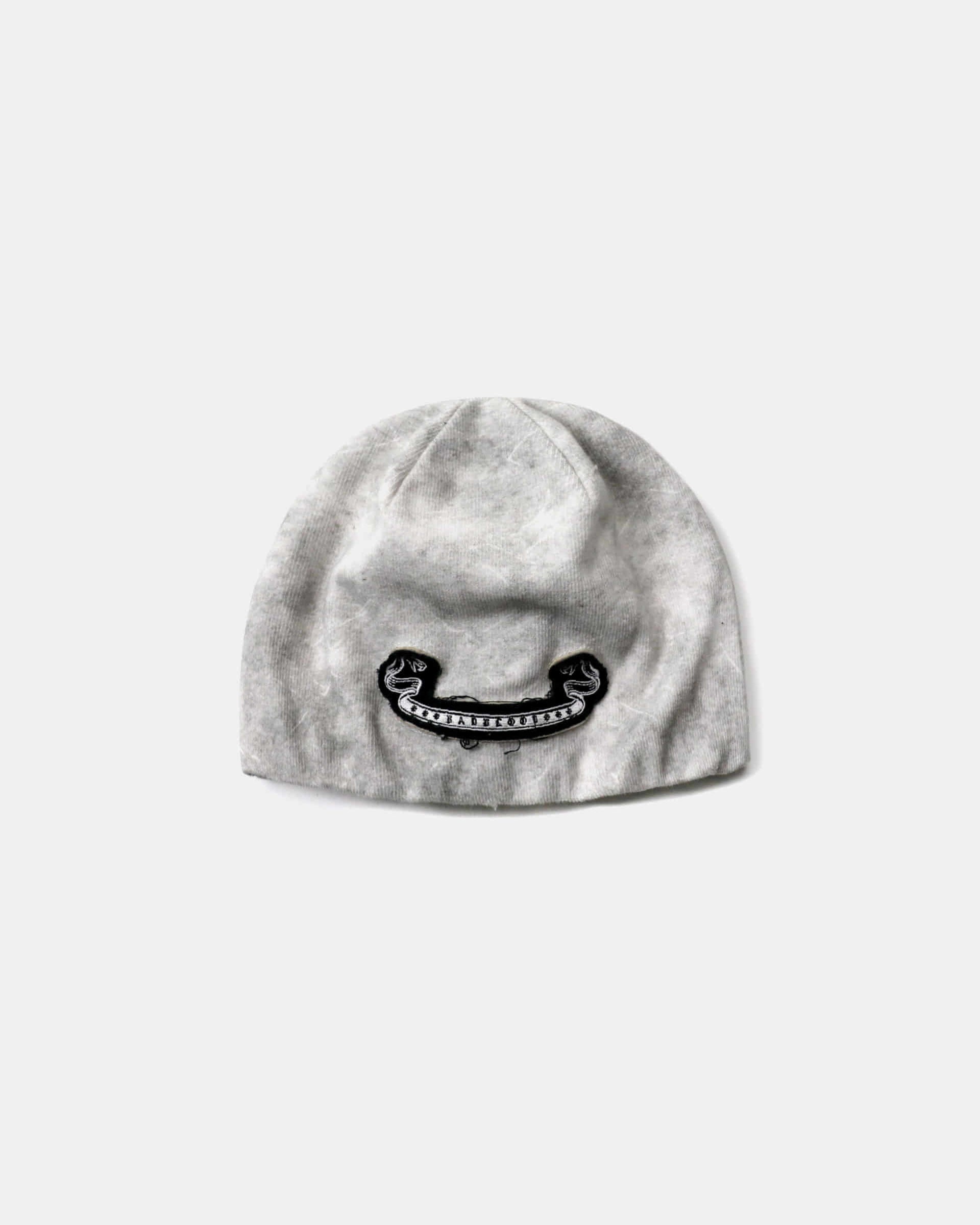 Badblood Lion Patch Beanie Washed White
