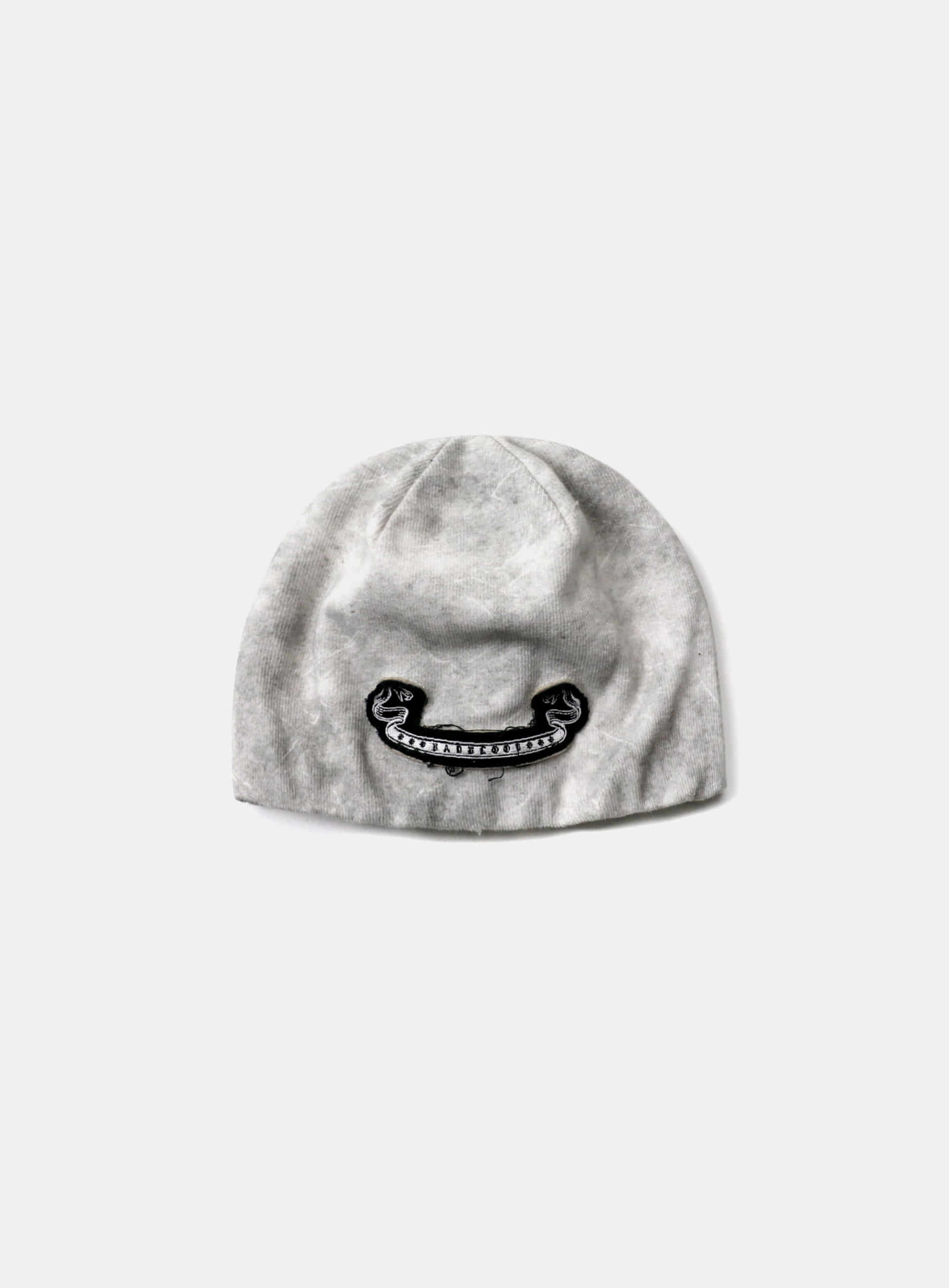 Badblood Lion Patch Beanie Washed White