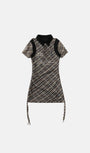 Badblood Vintage Club Polo Mini Dress Check Brown