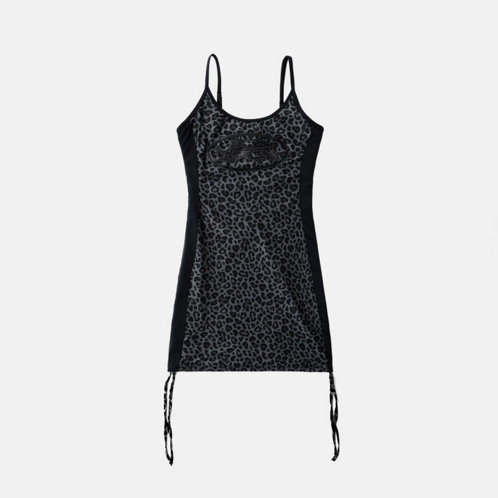 Badblood Mystic String Mini Dress Black Leopard