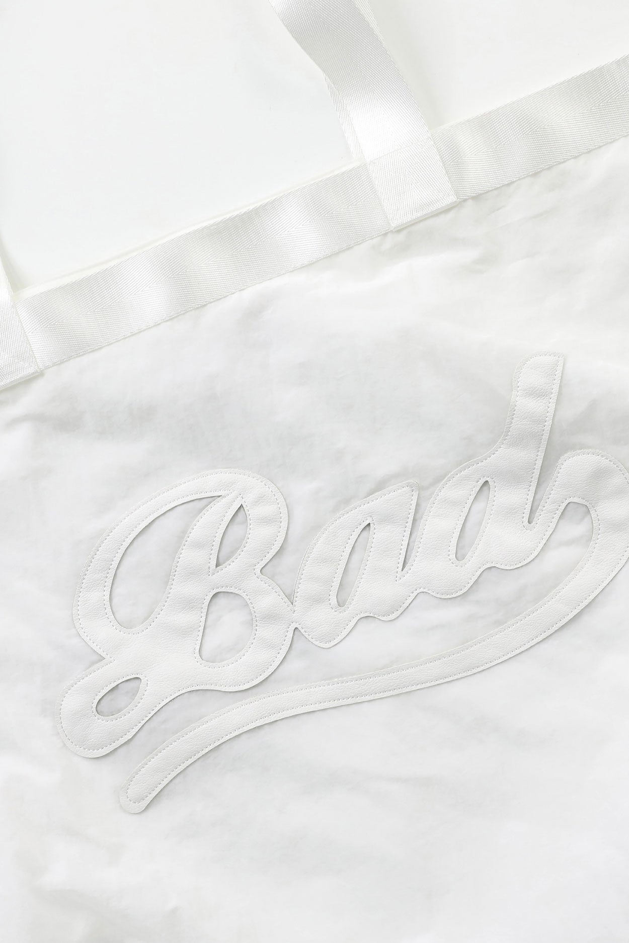 Badblood Bad Logo Nylon Shopper Bag White