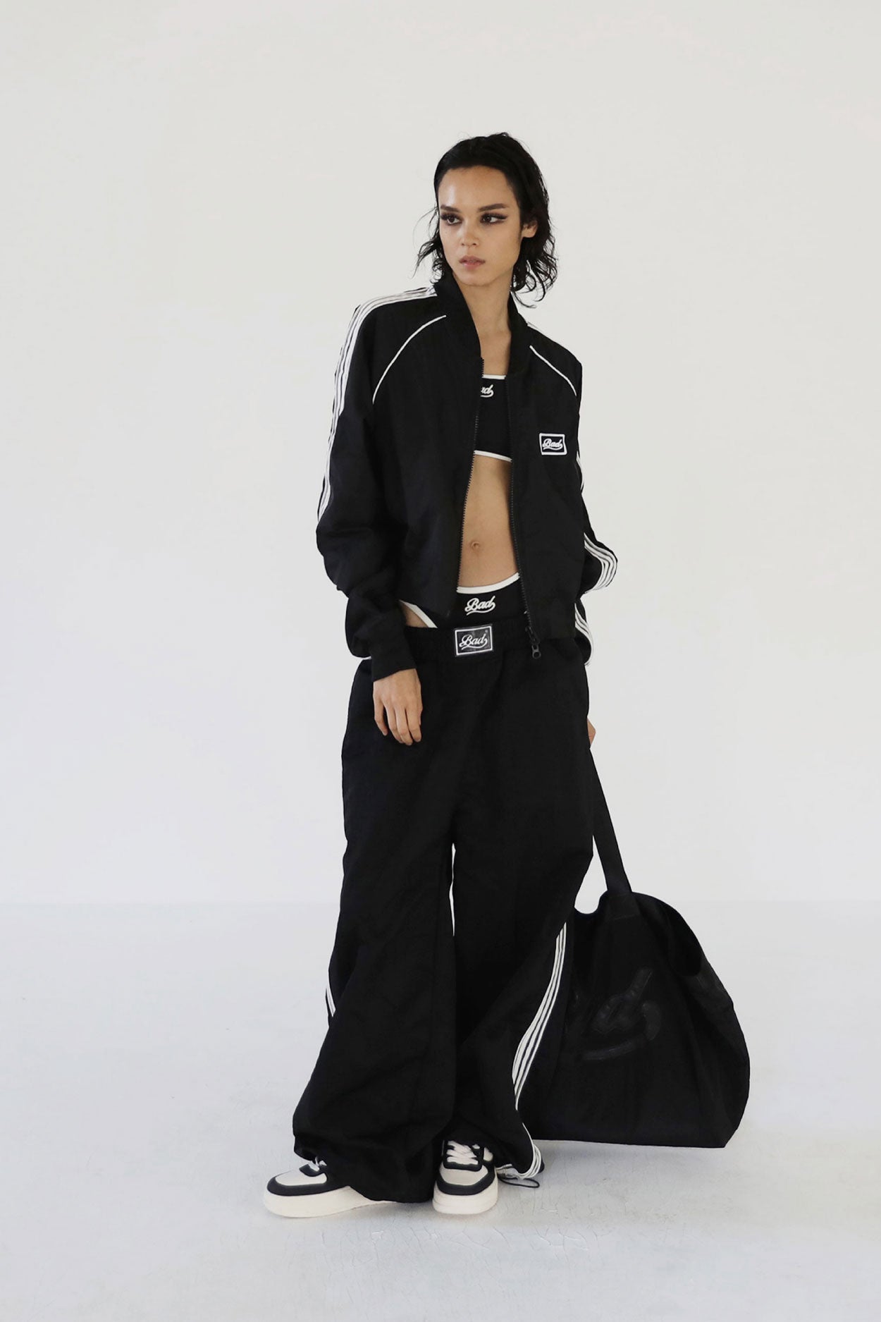 Badblood Bad Logo Nylon Shopper Bag Black