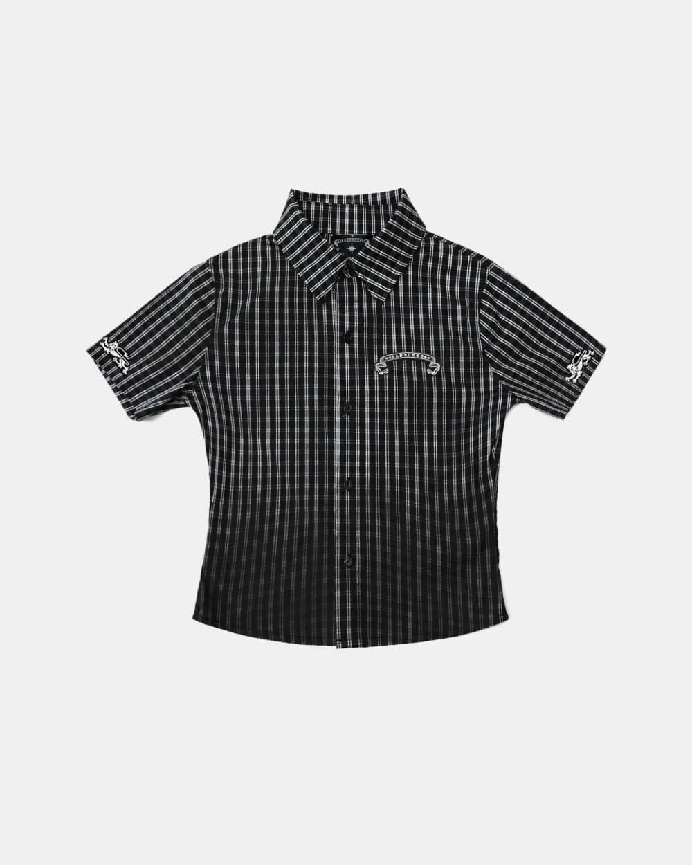 Badblood Cosmo Graphic Short Sleeve Shirt Black Check
