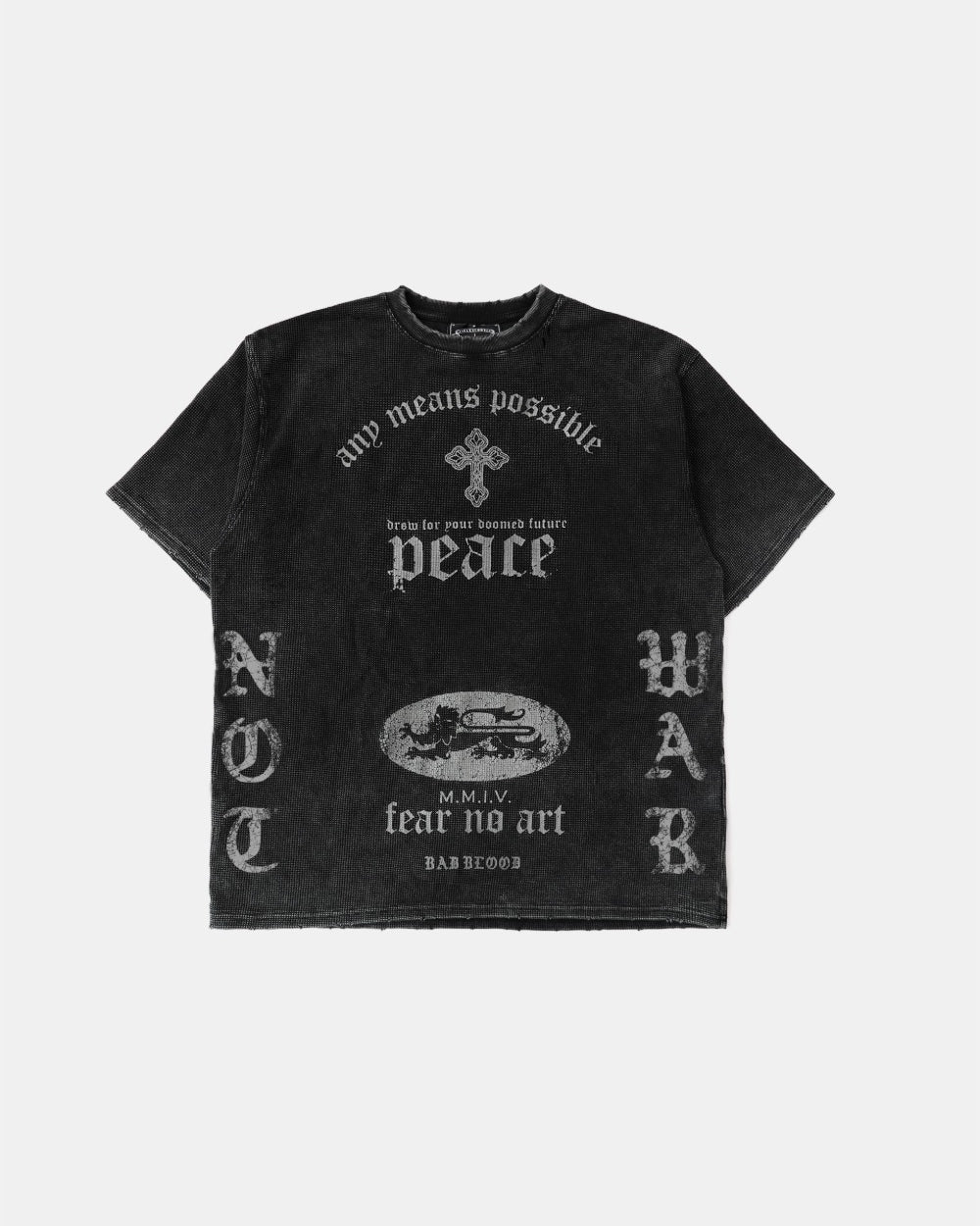 Badblood PEACE NOT WAR T-shirt Dusty Black
