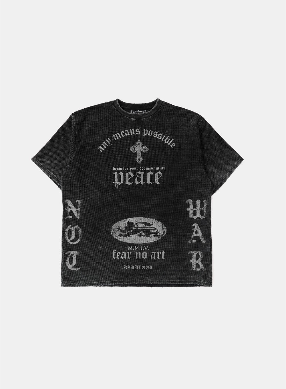 Badblood PEACE NOT WAR T-shirt Dusty Black