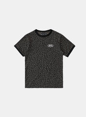Badblood Mystic Oval Logo Jersey Ringer T-Shirt - Black Leopard