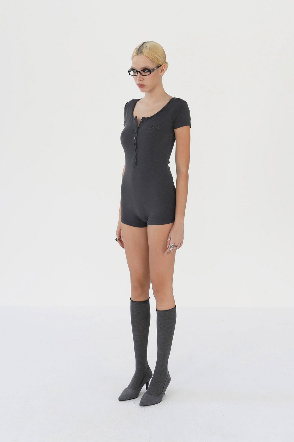 Badblood Beyond Soft Romper Short Sleeve Charcoal