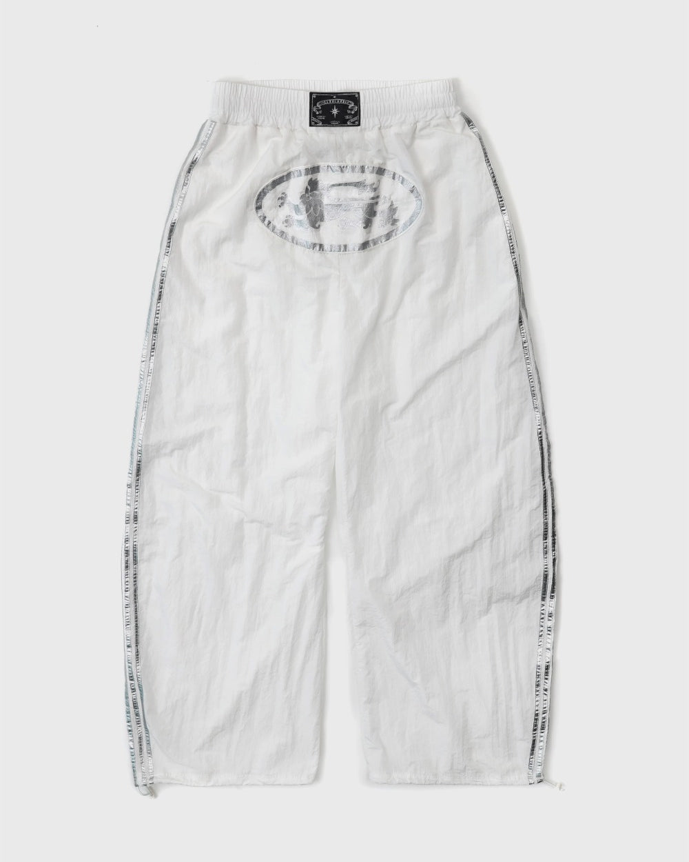 Badblood Dark Billy Nylon Curved Track Pants - White
