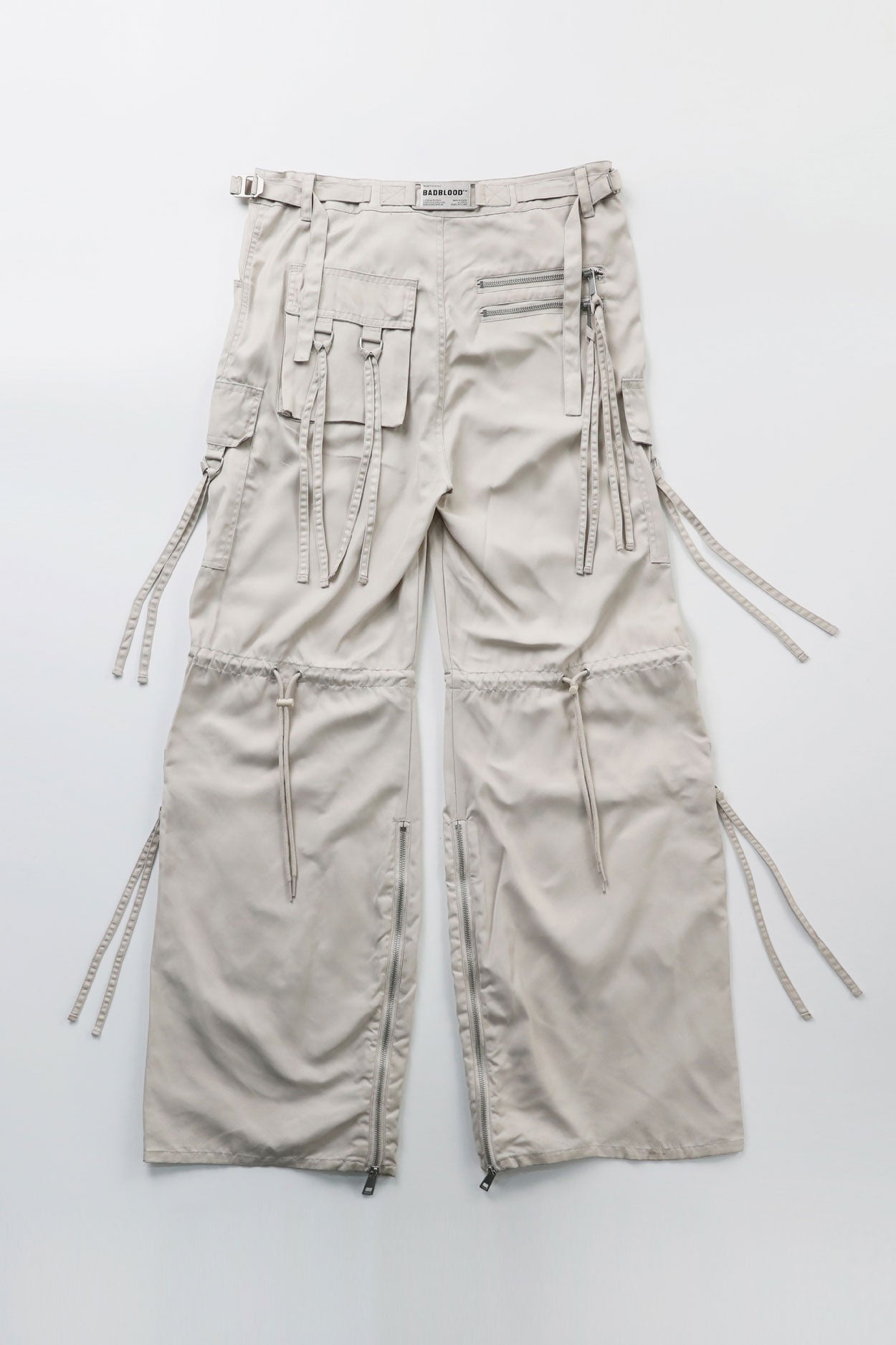 Badblood Multi-strap cargo pants Cream parachute