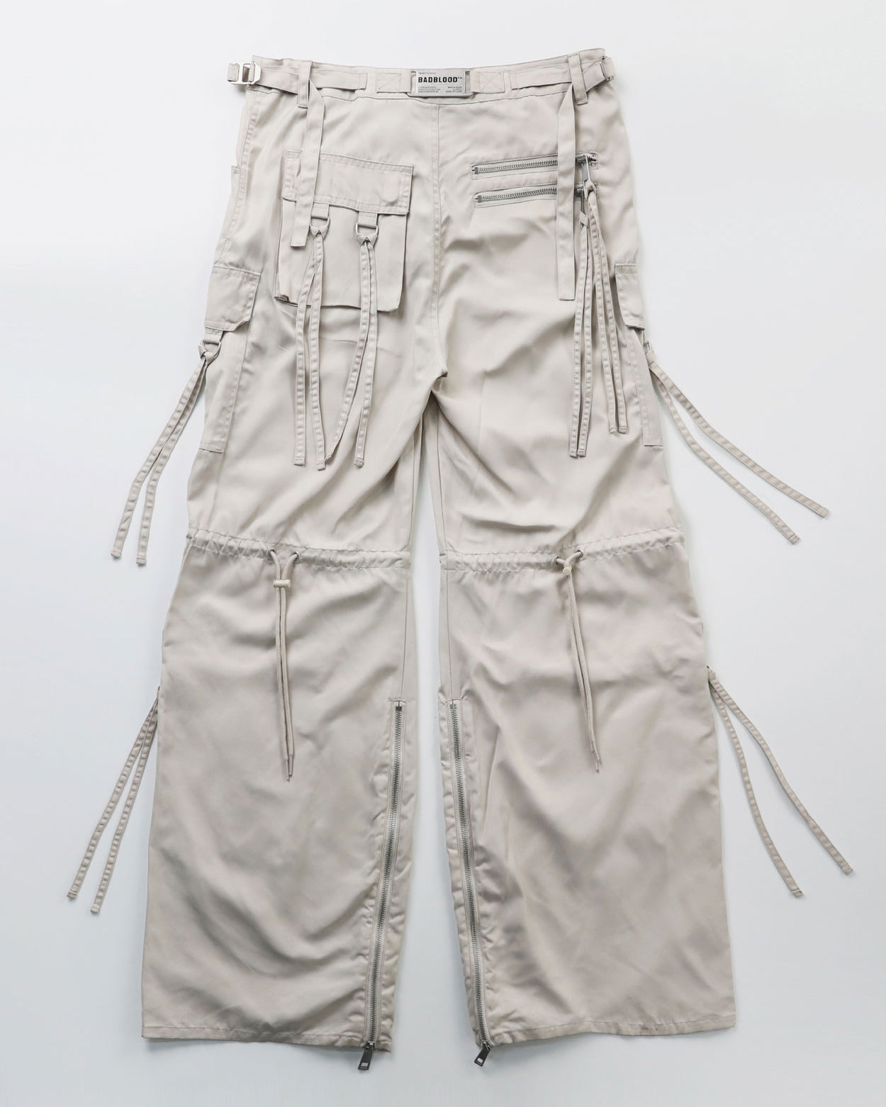 Badblood Multi-strap cargo pants Cream parachute