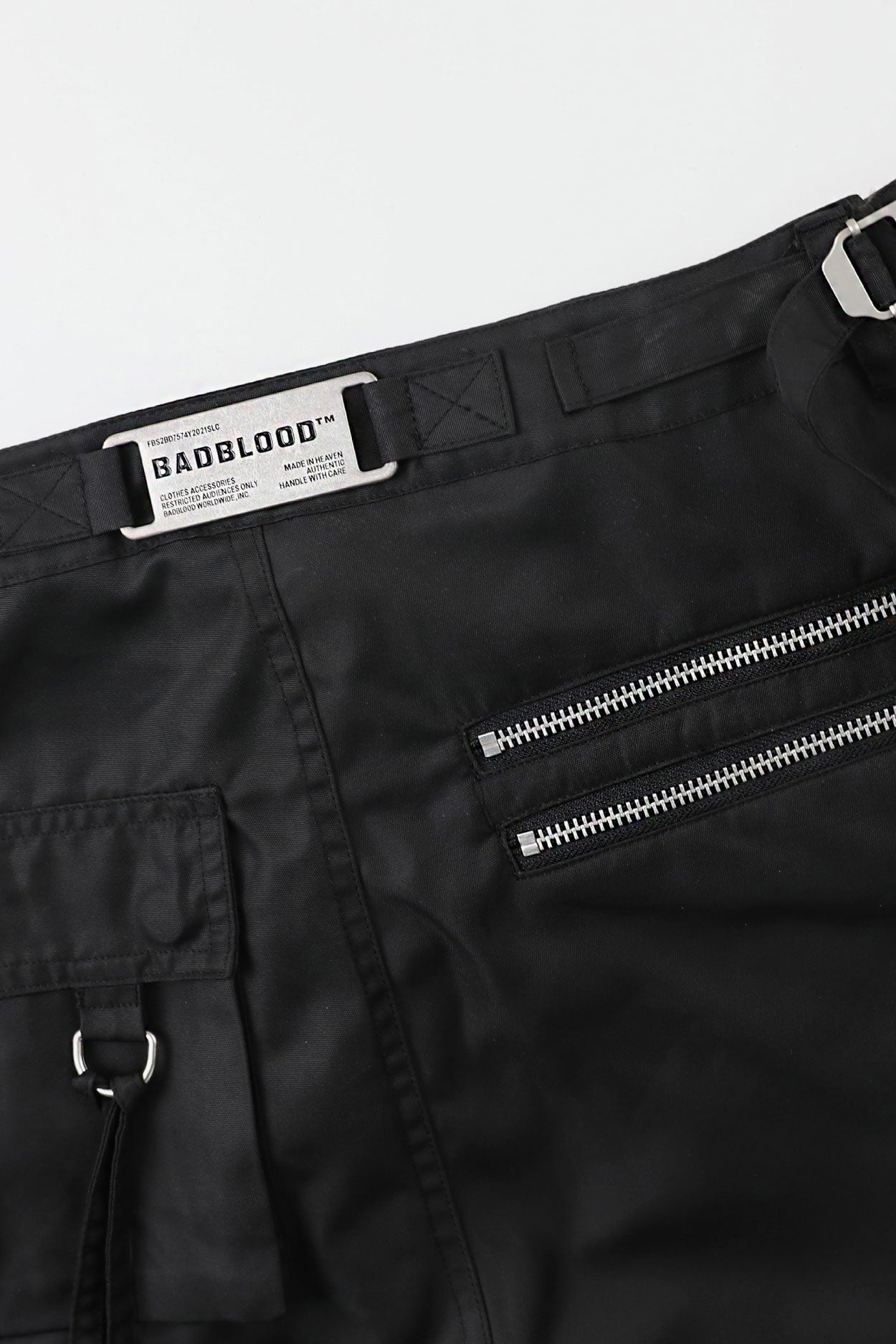 Badblood Multi-strap cargo pants Black parachute