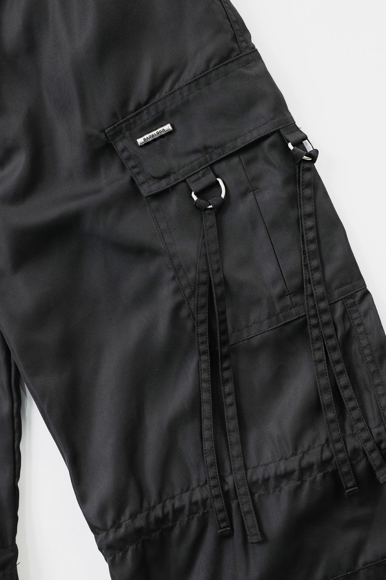 Badblood Multi-strap cargo pants Black parachute