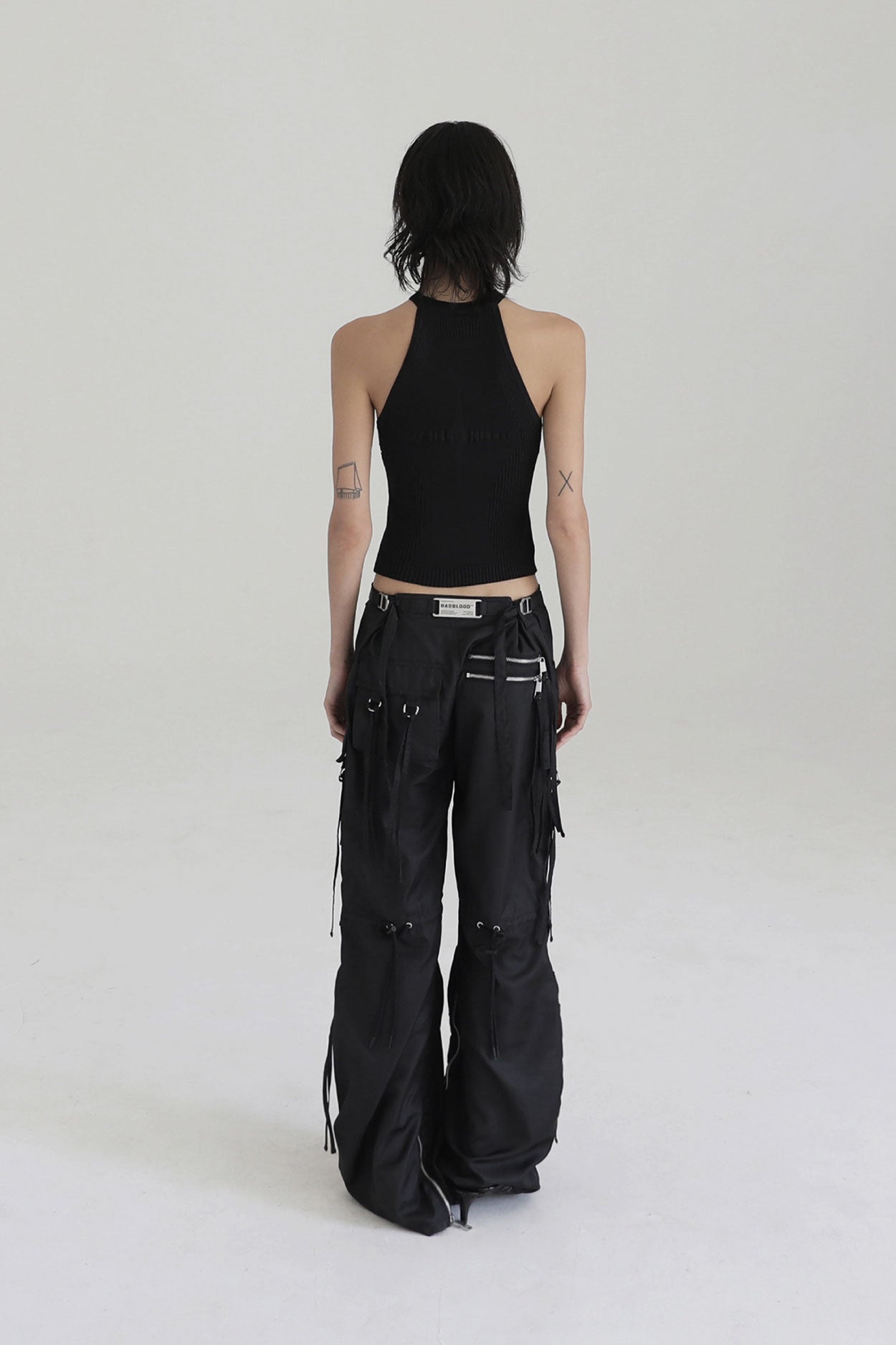 Badblood Multi-strap cargo pants Black parachute