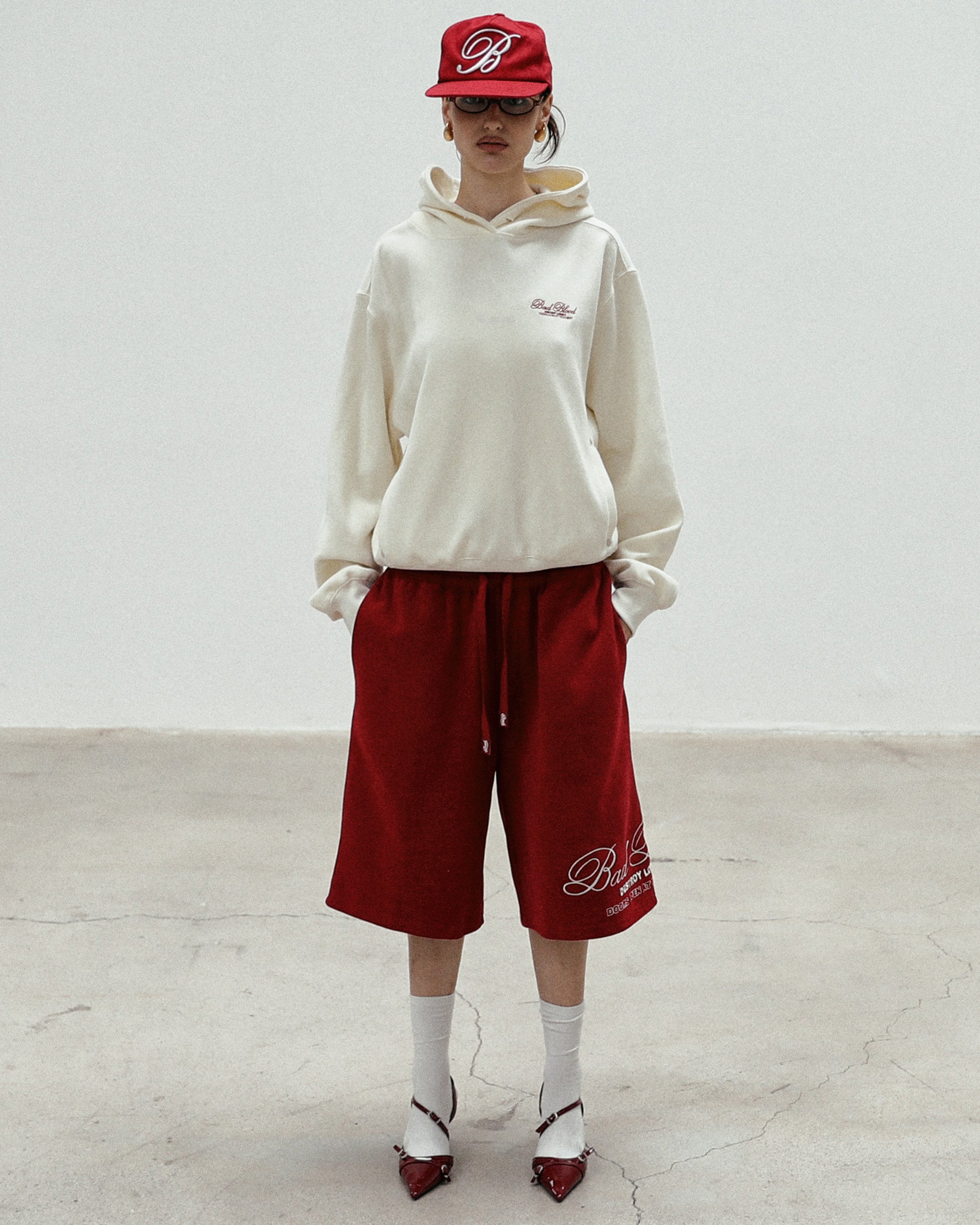 Badblood Classic Logo Bermuda Pants - Red