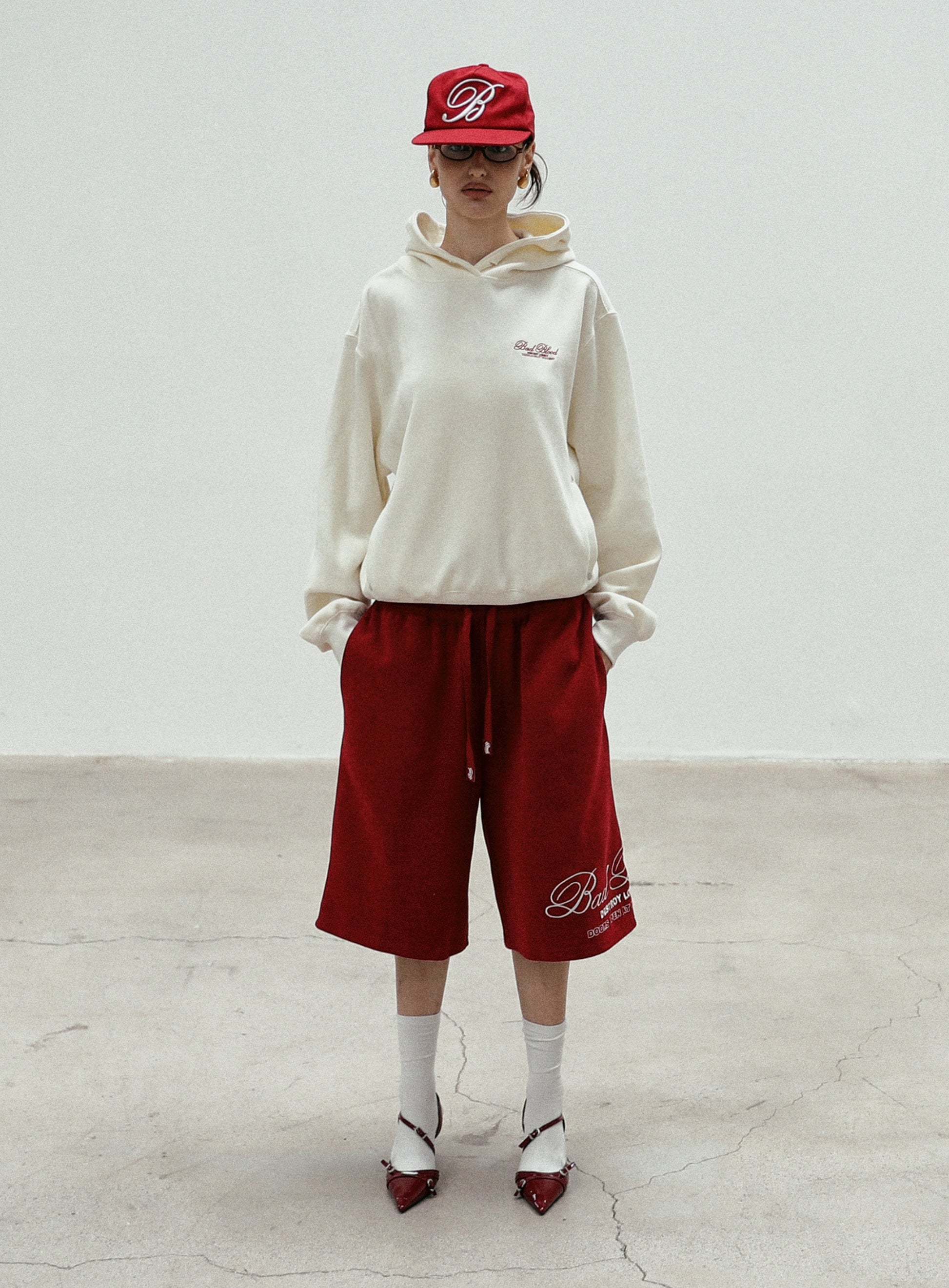 Badblood Classic Logo Bermuda Pants - Red