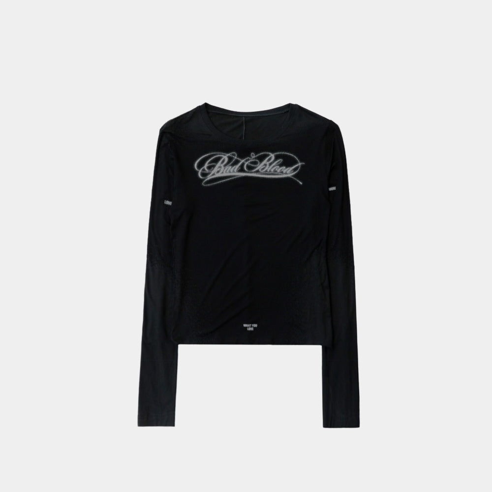 Badblood Dark Classic Scoop Neck Long Sleeve Black