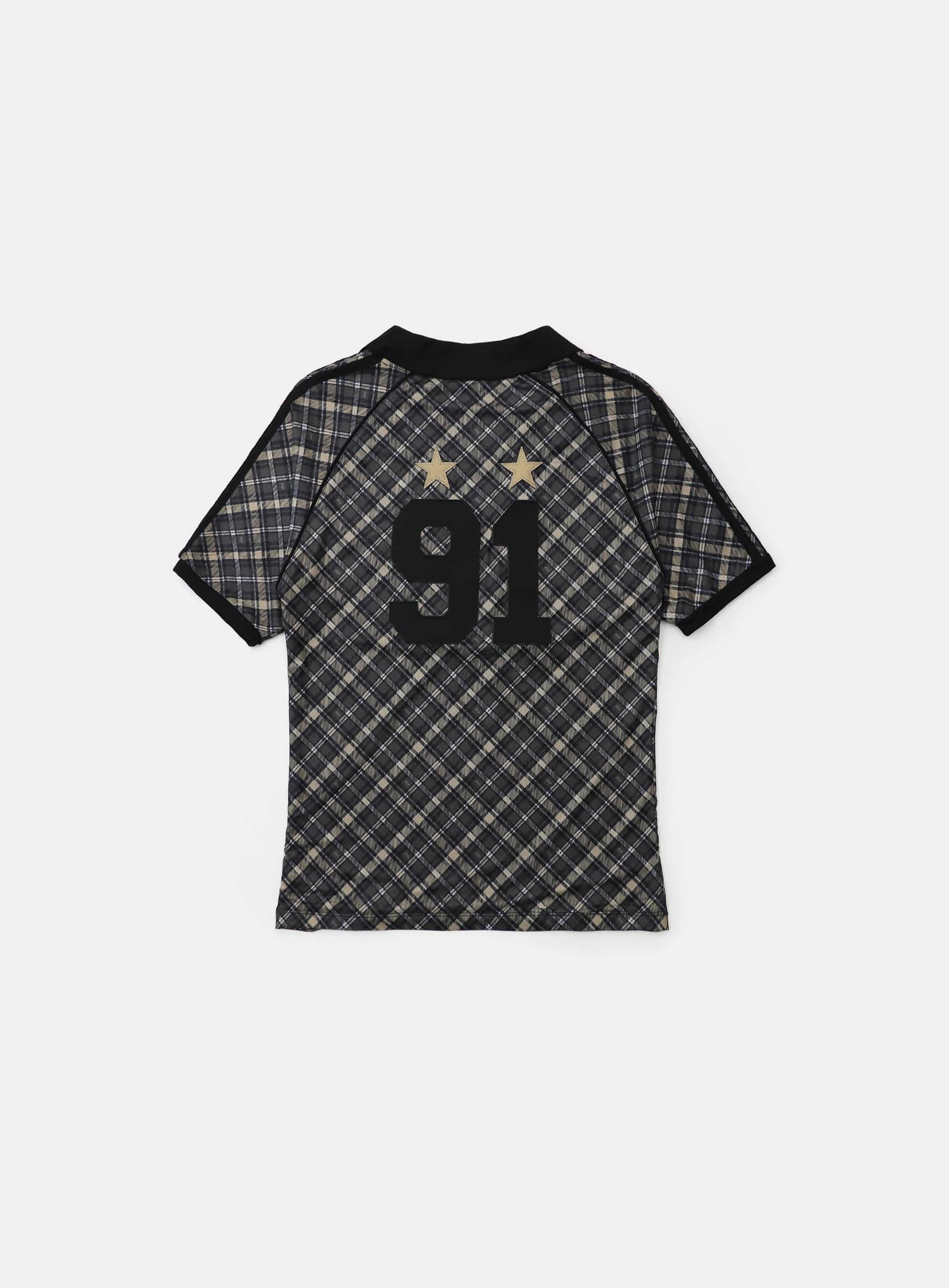 Badblood Vintage Club V-Neck Check T-Shirt Black