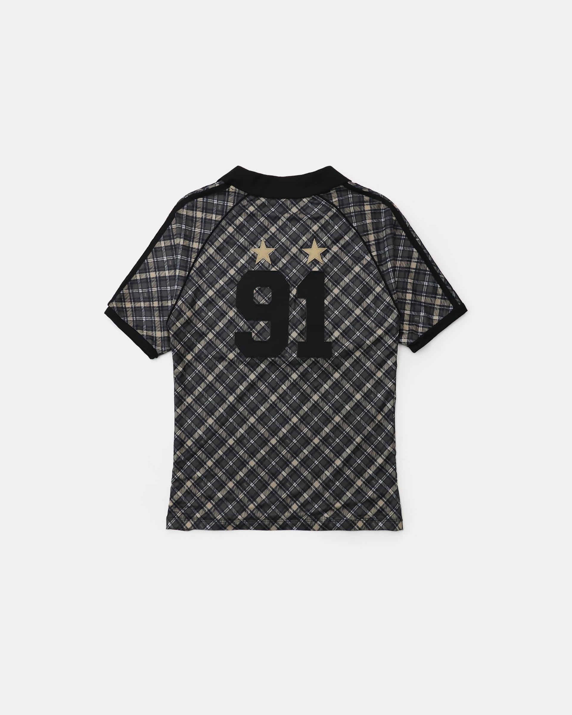 Badblood Vintage Club V-Neck Check T-Shirt Black
