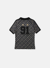 Badblood Vintage Club V-Neck Check T-Shirt Black