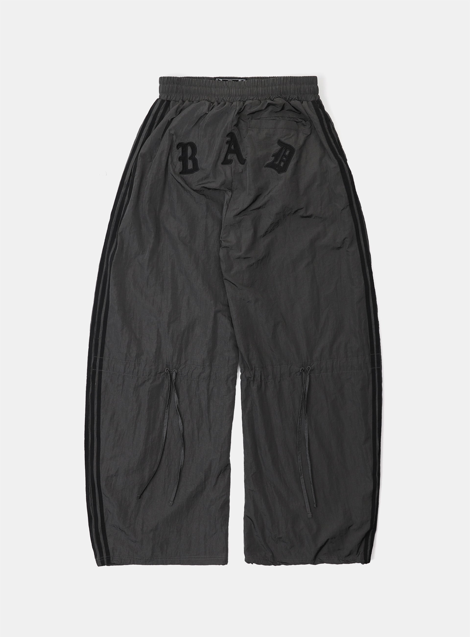 Badblood Dark Billy Nylon Curved Track Pants - Charcoal Brown