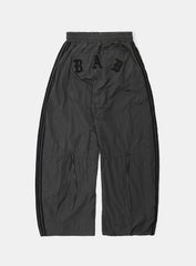 Badblood Dark Billy Nylon Curved Track Pants - Charcoal Brown