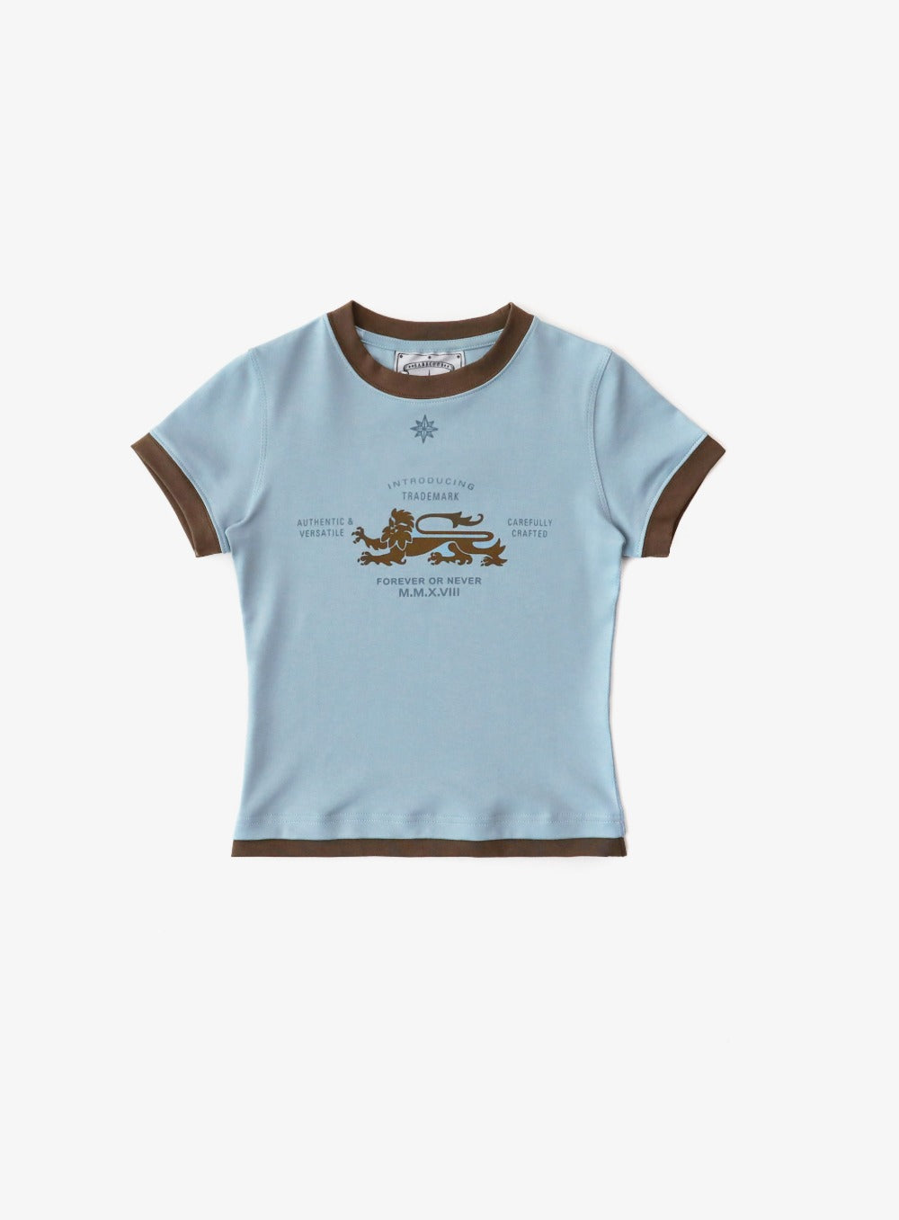 Badblood Lion Jersey Ringer T-Shirt - Light Blue