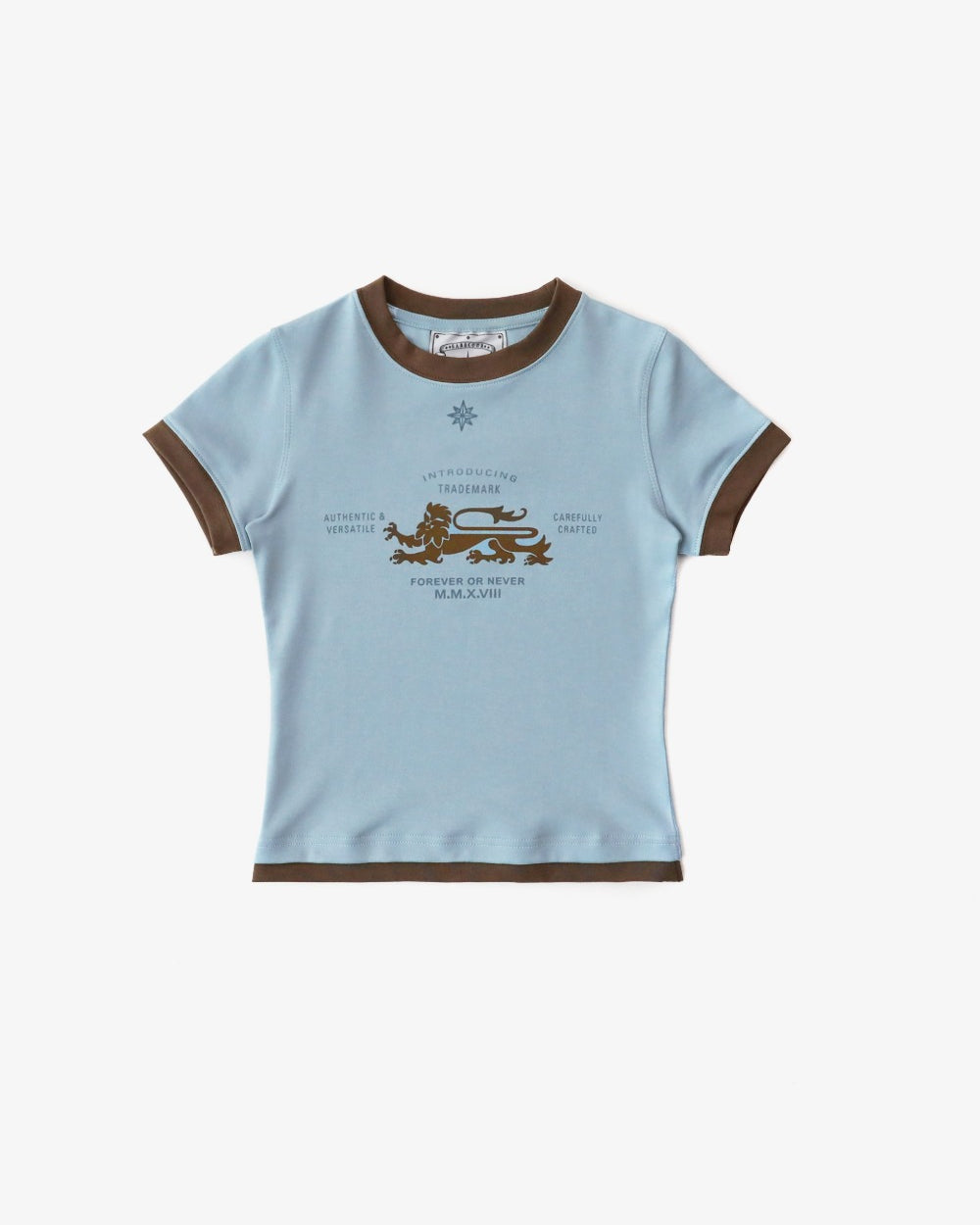 Badblood Lion Jersey Ringer T-Shirt - Light Blue