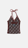 Badblood Vintage Club Halter Tank - Checked Red