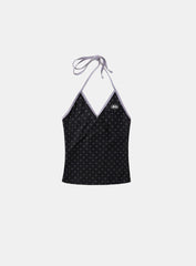 Badblood Splash Dot Halter Tank - Black